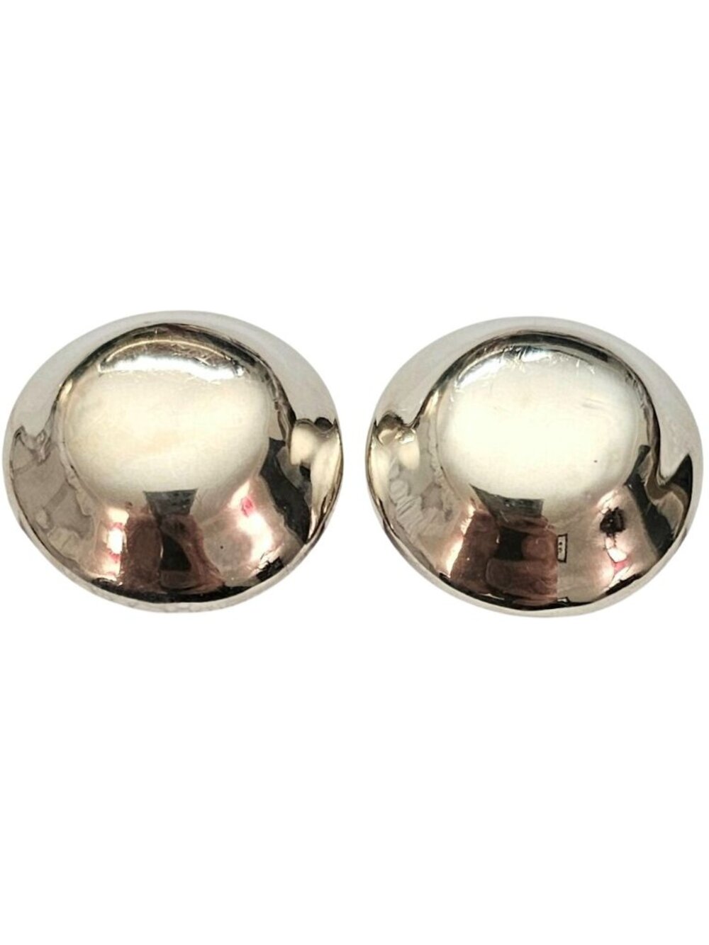 Simon Sebbag Designs Sterling Silver Button Clip On Earrings Signed, J777